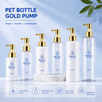 Bouteille pompe cosmétique en PET en gros avec distributeur électroplaqué en PP pour lotion, shampoing, gel douche 100-500ml