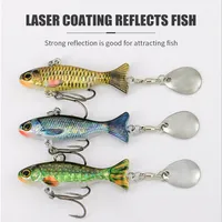 LUSHAZER Leurre de pêche Vib en métal 23g 34g Isca Plomb artificiel Appât de pêche réaliste avec cuillère Wobbler pour bar brochet truite carpe