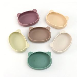 USSE Vente en gros Assiettes bébé en silicone ours Bols et cuillères pour enfants avec couvercle - Product Image 2