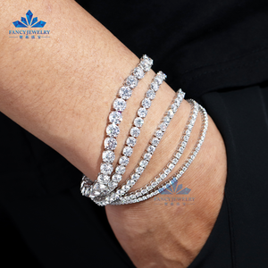 Wholesale Lab Grown Diamond Jewelry 10K 14K 18K Solid White <strong>Gold</strong> 2MM 3MM 4MM 5MM Lab Grown Diamond Tennis Chain Bracelet - Product Image 2