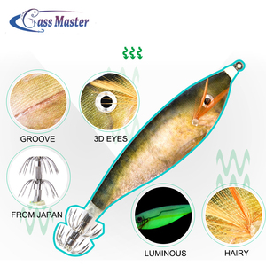 Bassmaster Pêche <span class=keywords><strong>Leurre</strong></span> lumineux <span class=keywords><strong>pas</strong></span> cher Calmar jig <span class=keywords><strong>leurre</strong></span> Jigging Bois Crevette calmar crochet gabarits - Product Image 1
