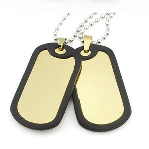 साइलेंसर के साथ कुत्ते का टैग पेलेंट सिलिकॉन स्टेनलेस स्टील पुरुषों चोकर पंक बॉक्स चेन खाली धातु कुत्ते टैग हार - Product Image 2
