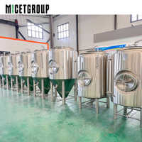 MICET 7BBL Fermenteur Conique de Bière SUS304, Unitank Pressurisé à Chemise, Cuve de Fermentation de 7 Barils pour Brasserie Artisanale, Pub Brassicole, CIP