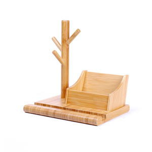 Plateau à clés en bambou pour entrée, ornement décoratif pour porte, porte-cartes de visite, rangement de bureau. - Product Image 1