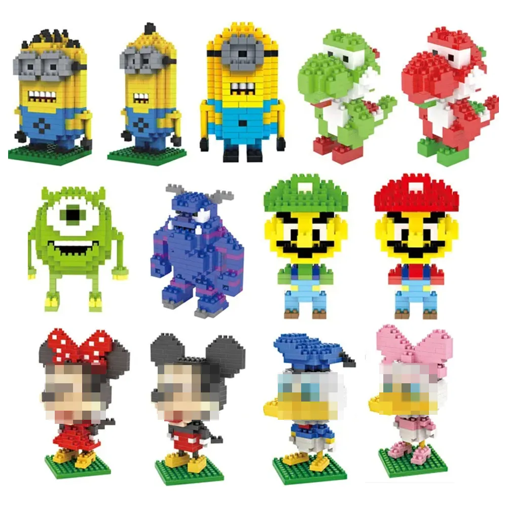 Best selling cartoon game Mario Luigi Nano bricks Building Blocks sets MOC Creativity DIY toys for kids LNO001-LNO009