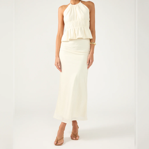 Fábrica de ropa de mujer personalizada Halter <span class=keywords><strong>espalda</strong></span> <span class=keywords><strong>abierta</strong></span> blusas y tops de mujer - Product Image 5