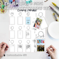 Porte-clés rectangulaire léger en acrylique numérique pour photo (1,3x2 pouces) – Mini cadre photo transparent personnalisable DIY