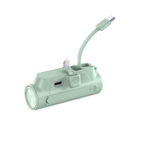Cargador Portátil USB Integrado para iPhone Mini, Batería Externa de Alta Capacidad 5000mAh con Conector de Carga