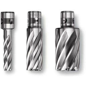 Scie cloche Tetra 38 mm en acier rapide à pointe carbure avec mandrin intégré pour la découpe de tubes, tige métrique de 22 mm - Product Image 1