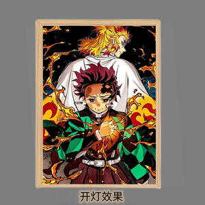 21*29CM Demon Slayer: Kimetsu No Yaiba Tanjirou Nezuko Anime USB luz nocturna DIY iluminación creativa pintura - Product Image 5