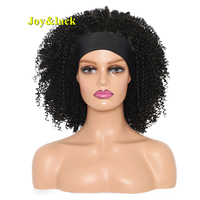 Perruque bandeau bouclée afro de 10 pouces pour femmes noires, sans colle, synthétique, réglable, noir naturel, vente en gros