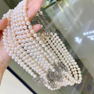 High-End S925 Silver Necklace Freshwater <b>Pearl</b> <b>Pendant</b> Simple Temperament Collarbone Chain Smiling <b>Pearl</b> Number Shape/Pattern - Product Image 2