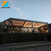 Pergola extérieure imperméable IP65, motorisée, en aluminium, avec toit à lamelles motorisées et télécommande