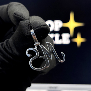 Custom MS <b>Initial</b> <b>Pendant</b> Necklace Iced Out Double Letter Monogram Charm for Men & Women - Product Image 5