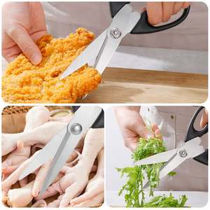 CHIKIMOTO Eco-Friendly Heavy Duty Stainless Steel Ultra Sharp <b>Kitchen</b> <b>Scissors</b> PP Handle 83mm Blade 215mm 3.0mm Thickness - Product Image 4