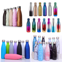 Bouteille d'eau de voyage personnalisée Cadeau bouteille d'eau en acier inoxydable en forme de cola à double paroi étanche