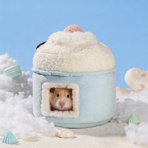 Nid de couchage en coton chaud pour <span class=keywords><strong>hamster</strong></span>, lit pour petits animaux, gerbille, petaugeoire, grotte douillette d'hiver - Product Image 1