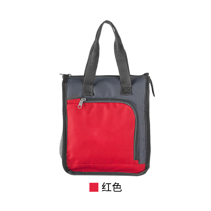 Sac à lunch portable color block rouge