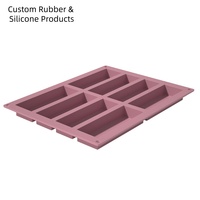 Moule en silicone de qualité alimentaire rectangulaire à 8 cavités pour barres de céréales, chocolat, modèle de découpe de bonbons de Noël pliable Wjt