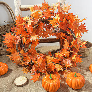 5 pièces érable artificiel réaliste Simulation fausses feuilles d'érable vignes <span class=keywords><strong>pour</strong></span> Festival Halloween automne récolte décoration de la maison - Product Image 1