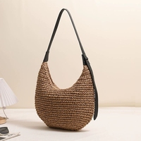 2025 Alibaba tendencia ganchillo bolso tejido de paja nueva moda bolso de playa viaje salvaje vacaciones bolso de hombro