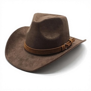 Sombrero de Vaquero de Gamuza Sintética Vintage con Logotipo Personalizado - Product Image 1