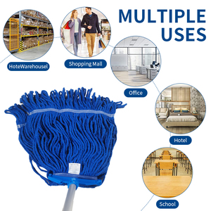 Tête de balai Kentucky robuste en fil de <span class=keywords><strong>coton</strong></span> recyclé pour outil de nettoyage de qualité commerciale avec clip de fixation - Product Image 6