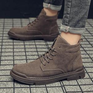 Botas de trabajo para hombre de estilo retro británico, zapatos gruesos transpirables de fondo plano antideslizantes cómodos y ligeros versátiles - Product Image 6