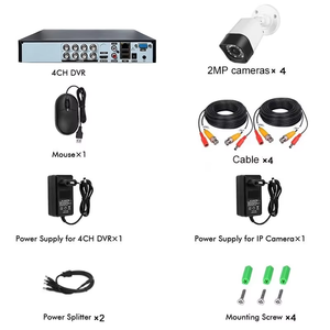 1080P AHD <span class=keywords><strong>DVR</strong></span> Kit đầy đủ màu <span class=keywords><strong>s</strong></span>ắc ánh <span class=keywords><strong>s</strong></span>áng ấm áp 4 kênh không thấm nước trong nhà ngoài trời hệ thống giám <span class=keywords><strong>s</strong></span>át tầm nhìn ban đêm NVR phổ - Product Image 5