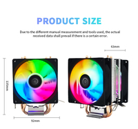 Refroidisseur de processeur CPU à immersion 12V OEM avec caloduc pour boîtier d'ordinateur à roulement fluide RGB, en stock en gros usine