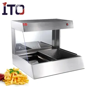 Food Showcase churros chips warmer display restaurant snack equipment commercial french fries display warmer