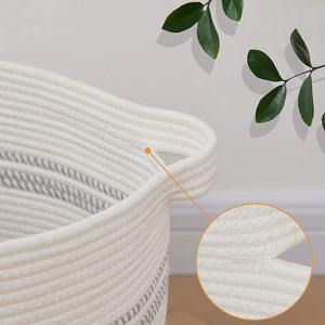 Laundry <b>basket</b>, storage <b>basket</b>, woven storage <b>basket</b>, <b>wardrobe</b> storage <b>basket</b>, cotton rope, cotton linen, export <b>basket</b>, - Product Image 2