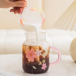 Juego de botellas de agua de vidrio Imoo Cherry Blossom, 2 piezas con asa, alta capacidad para uso en el hogar y la oficina - Product Image 4