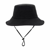 Chapeau Bob Respirant Découpé au Laser et Perforé en Gros avec Sangle Ajustable Anti-Vent pour Usage Extérieur Unisexe