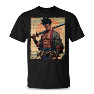 T-shirt samouraï africain, guerrier afro-américain, katana, anime, bushido - Product Image 2