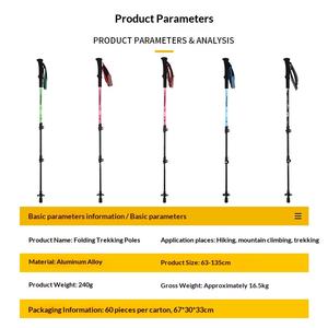 Bâton de randonnée pliable compact - Bâton de randonnée en alliage d'aluminium durable avec panier anti-boue pour le <span class=keywords><strong>camping</strong></span> et la randonnée - Product Image 3