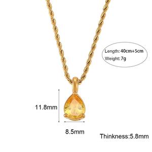 Новое <span class=keywords><strong>2025</strong></span>, модное колье с подвеской в виде капли воды, 18 карат, позолоченное ожерелье из нержавеющей стали, циркон, сверкающее покрытие для повседневной носки - Product Image 6