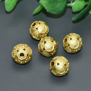 3D Chinese Eindeloze Gesneden Gold Plating 10Mm Big Hole Metalen Stevige Ronde Kralen Eternity <span class=keywords><strong>Promise</strong></span> Vervoer Kralen Diy Hand kralen - Product Image 6