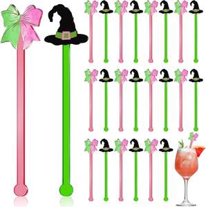 Bruja fantasma de Halloween, selección de vino, nuevo agitador de bebida acrílico para fiestas, vacaciones, vaso de vino de plástico, palo agitador - Product Image 1