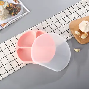 Prato de silicone para jantar de bebê sem BPA de formato redondo e de venda quente