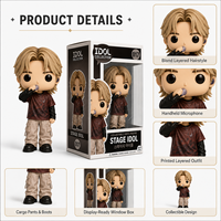 Figurine de collection en vinyle de star Kpop tendance, idole de scène, personnalisable avec plusieurs tenues, hauts et pantalons assortis, couleur personnalisable, boîte à fenêtre