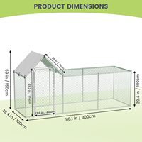 Enclos à poulets extérieur en fer anti-prédateurs, abri spacieux pour volailles avec toit imperméable, design moderne pour jardin