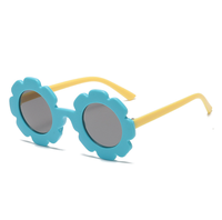 Lunettes de soleil rondes pour enfants, en forme de fleur, mignonnes, protection UV 400, pour la plage, pour filles et garçons