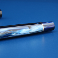 MAJOHN-M800 Pulpen Biru 6 # Pena Tulis Praktik Menulis Murid Dewasa Resin Warna Ujung Sangat Baik Berlapis Emas Pena Hadiah