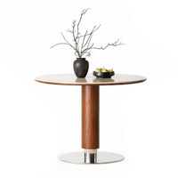 Kleiner Apartment-Esstisch im Modernen Minimalistischen Stil aus Massivholz, Mid-Century Design, Klappbar und Hitzebeständig, Esszimmer-Set