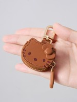 Porte-clés breloque chat mignon, mini pochette de rangement pour boucles d'oreilles, organisateur de bijoux pour filles, cadeau pendentif adorable