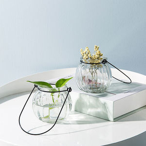 Hanging Glass <b>Vase</b> Pumpkin Shape Transparent Flower Pot For Living Room Decoration Simple Fresh Ornament - Product Image 3