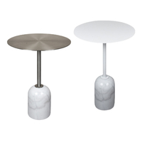 Luxuriöser Naturmarmor Beistelltisch Minimalistischer Italienischer Kleiner Runder Couchtisch für Wohnzimmer Möbel Café Geschäft