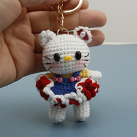 2026 Pendentif Chat Princesse Mignonne au Crochet, Mini Breloque Chat en Peluche, Porte-clés à Suspendre au Sac