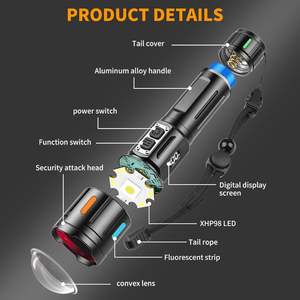 Перезаряжаемый светодиодный фонарик <span class=keywords><strong>500000</strong></span> люмен, высокомощный тактический светодиодный фонарик высокой мощности, - Product Image 6